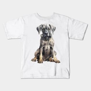 Great Dane Dog Wearing Gas Mask Kids T-Shirt